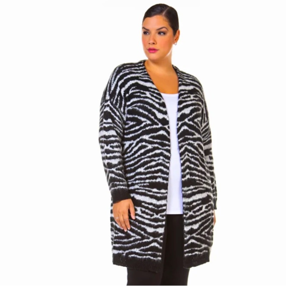 Black tape zebra cardigan